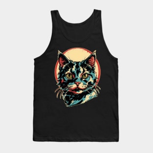 Midnight Meow: Embrace Your Dark Side with the Punk Cat Tank Top